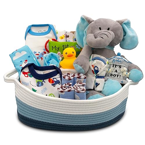 Bundle of Joy Deluxe New Baby Gift Basket Newborn Baby Boy Gift