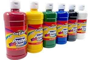 Cra-Z-Art Washable Poster Paint Bulk, Assorted Colors 16oz each bottle, 6 count