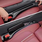 Car Seat Gap Filler 2 Pack, Upgraded 3-in-1 Car Seat Gap Plug Organizer with Storage Slot &amp; Hook, Universal Fit No-Drop Seat Side Gap Seam Filler Between Seat &amp; Console for Car, SUV, Truck
