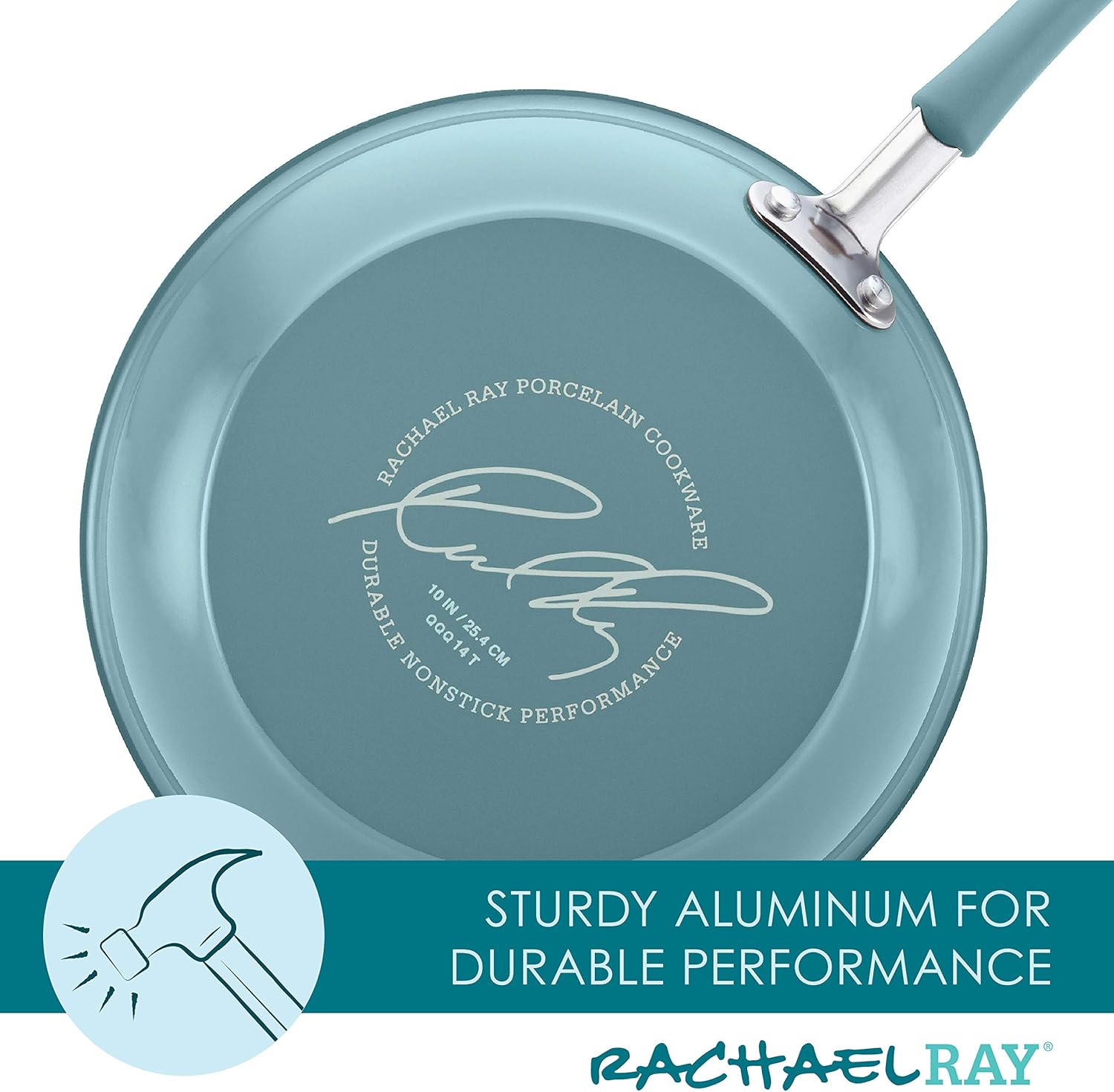 Rachael Ray Cucina Nonstick Cookware Pots and Pans Set, 12 Piece, Agave Blue: Kitchen & Dining