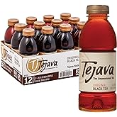 Tejava Original Unsweetened Black Iced Tea, 16.9 fl oz, Pack of 12 | BPA-Free 30% rPET Bottles, Java Black Tea Leaves, No Sugar, No Sweeteners, 33 mg Caffeine Per 8 Oz