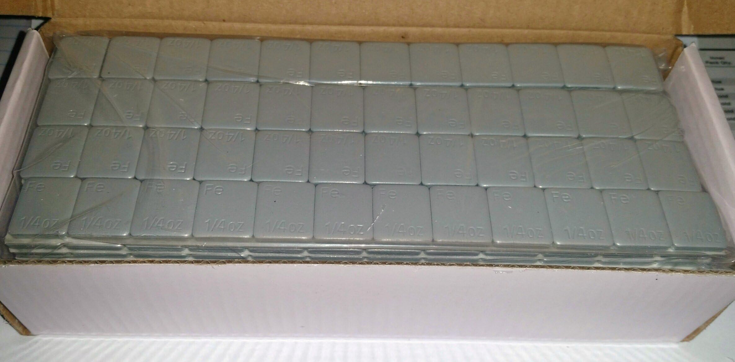 1 Box of Wheel Weights coated | 1/4 Oz (0.25) | Stick-on Adhesive Tape | 144 Oz 576 Pcs