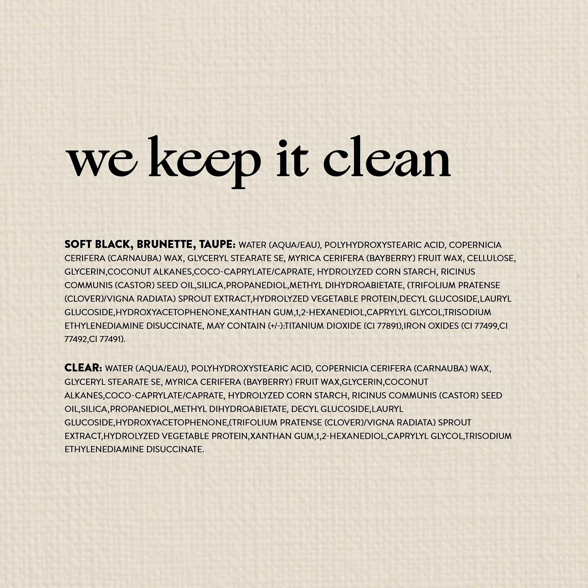 Honest Beauty Honestly Healthy Brow Gel for Fuller Looking Brows | Strengthens + Adds Volume | Castor Oil + Red Clover Extract | EWG Verified, Vegan, Cruelty Free | Brunette, 0.05 fl oz