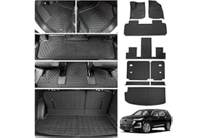 Thinzyou Floor Mats Compatible with 2018-2023 (Fit 2024 Traverse Limited) Chevrolet Traverse Cargo Liner Mat Back Seat Cover 7 Seat 2023 Chevy Traverse Accessories (Trunk Mat+Backrest Mats+Floor Mats)