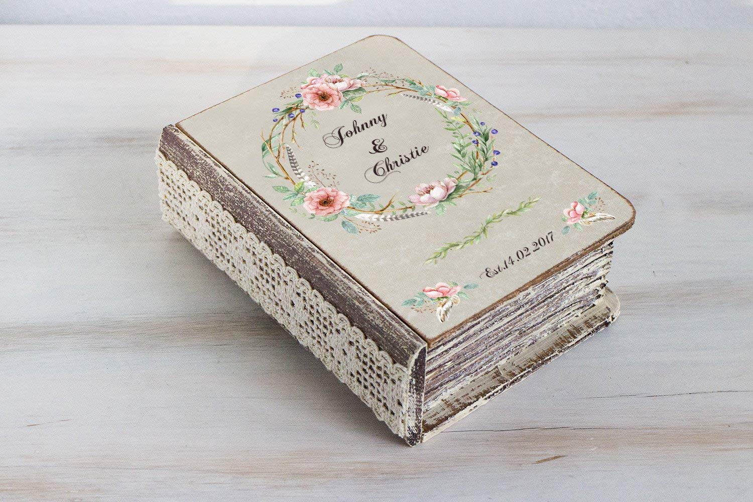 Amazon Com Personalized Wedding Box Ivory Wedding Ring Box