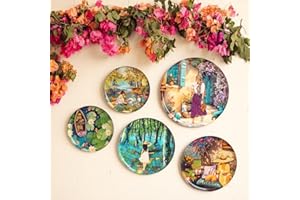 RITUALISTIC Slice of Life Wall Plates Set of 5 | Wall Arts for Home Decoration, Living Room, Bedroom, Office Decor | Aesthetic Room Decor Items | Wall Hanging Showpiece
