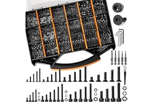 K Kwokker 4071 x Nuts and Bolts Assortment Kit 4MM-30MM, M2 M3 M4 M5 Hex Socket & Flat Head Metric Screws Assortment Kit, Zinc Plated Machine Screws w/Washers, 39 Size for 3D Printer, Electrician