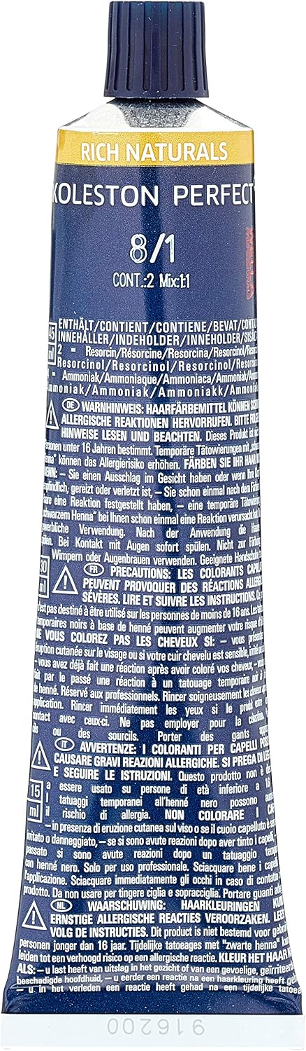 Koleston Perfect ME + 60 ML Wella 8/1 Light Ash Blonde, 8/1 Light Blonde Ash, 60 ml (Pack of 1) - Image 3