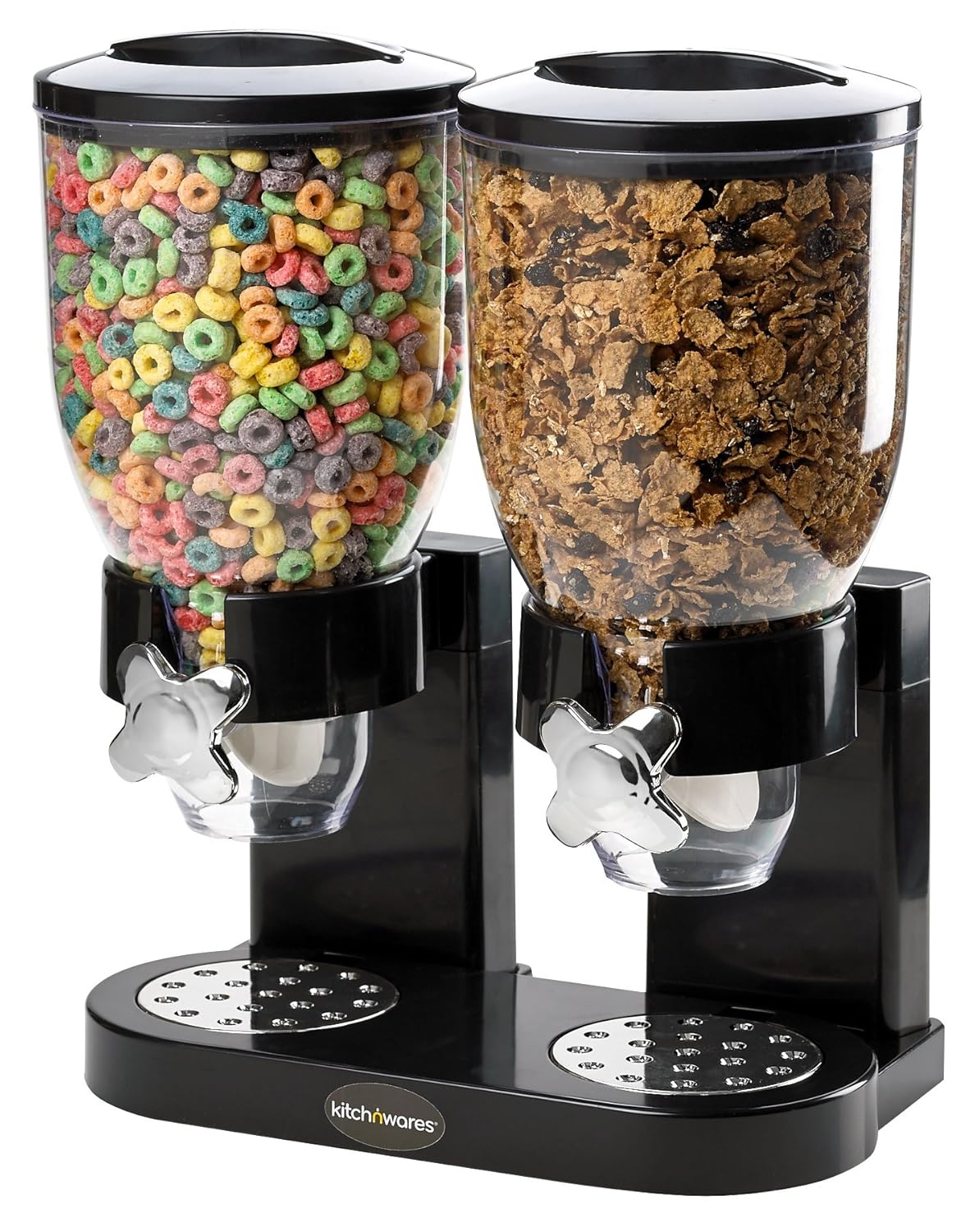 Dry Food Cereal Dual Dispenser Storage Container Kitchen Countertop