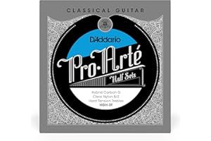D'ADDARIO D’Addario Guitar Strings - Pro-Arte Nylon Guitar Strings - HGH-3T - Classical Guitar Strings - Half Sets, Hard Tension, Hybrid Carbon G
