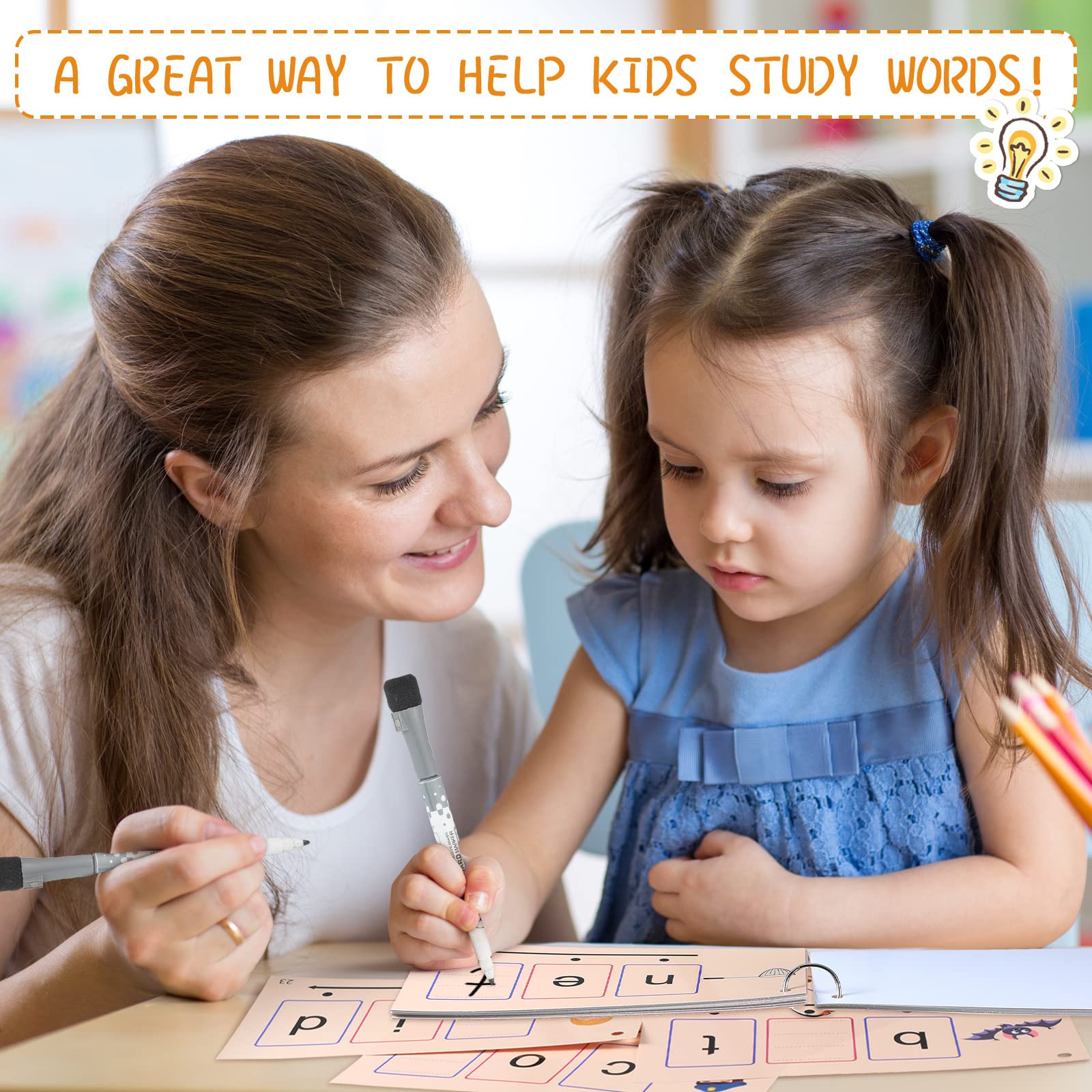 Mua 126 Cards Tap and Write CVC Words Flash Cards Laminated Tracing ...