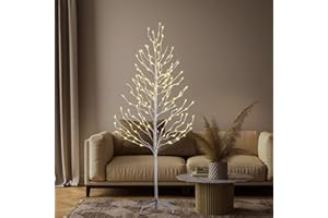 LIGHTSHARE 5FT 200L Lighted Star Light,Warm White Lighted Tree Decoration Light,Home/Festival/Party/Christmas,Indoor and Outdoor Use