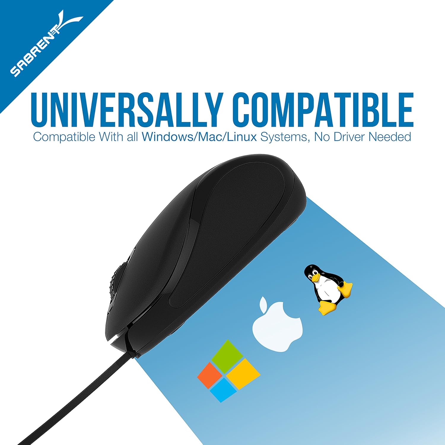 Sabrent Mini Travel USB Optical Mouse with Retractable Cable for Computers and laptops | Mac & PC Compatible (MS-OPMN): Computers & Accessories