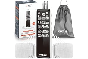 LOOKEE 4-Channel TENS Unit & EMS Muscle Stimulator – Drug-Free Pain Relief, Rechargeable TENS Machine with 36 Modes & 40 Inte