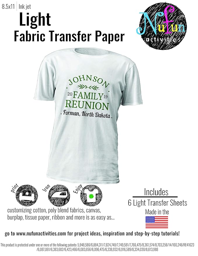 Nufun Activities Inkjet Printable Iron On Heat Transfer Paper - Printable  Word Searches