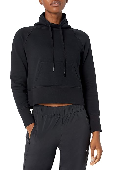 Core 10 Women's Super Soft Fleece Cropped Length Zip-Up Hoodie Sweatshirt