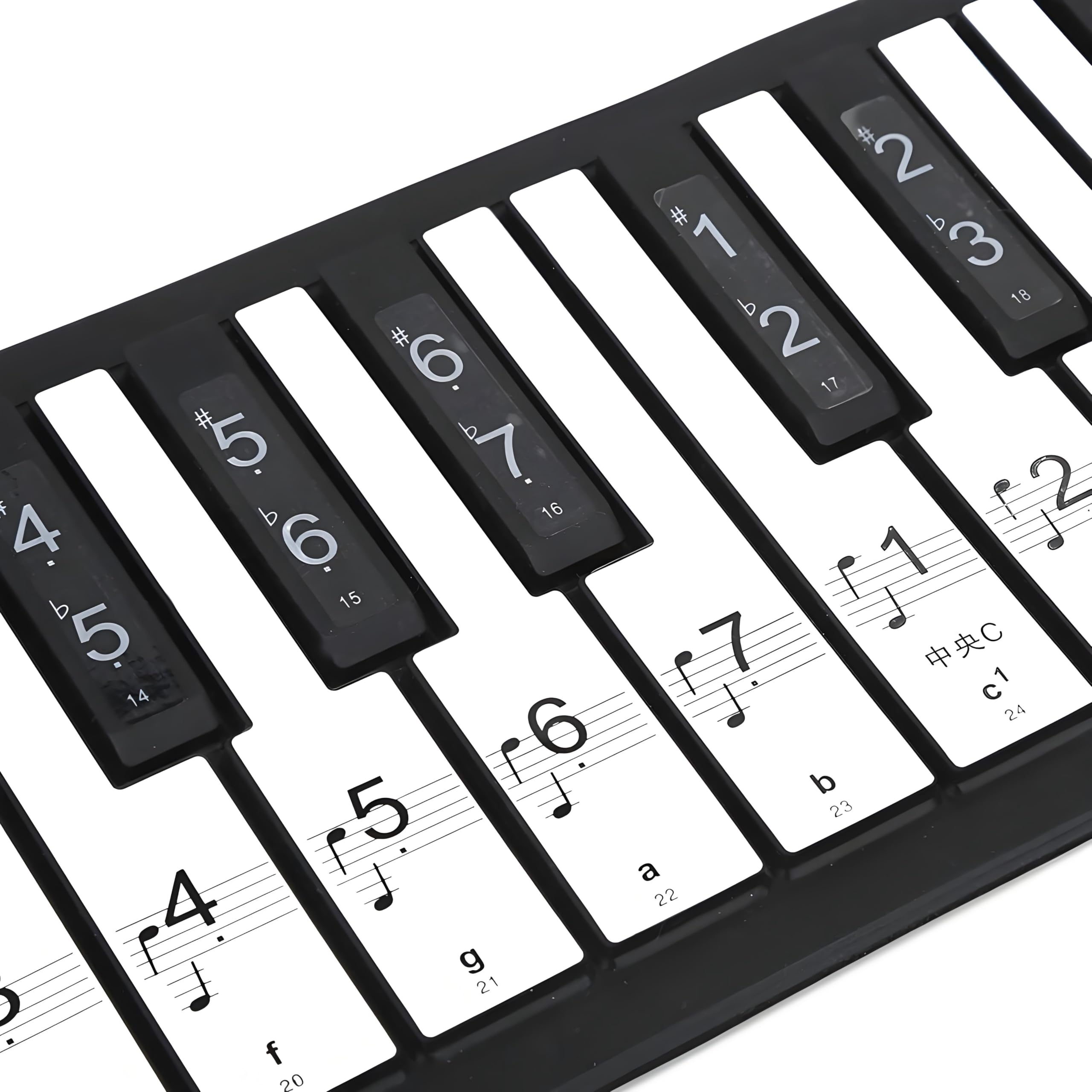 Piano keyboard Sticker, Removable 88 Keys Piano Electronic Keyboard Note White Keys Stickers Labels for Beginners Instrument Lovers