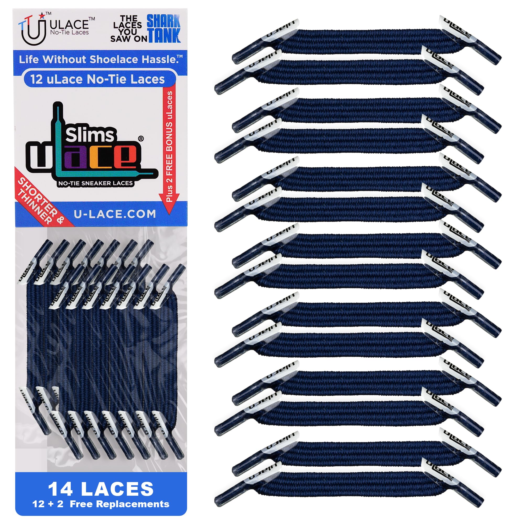 uLace Slims No-Tie Shoelaces - Elastic Shoe Laces