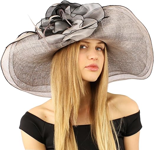hat with flower on side
