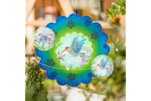 DKJOCKY Hummingbird Metal Wind Spinners - Hummingbird Gifts for Women Mom Grandma Wife, Hanging Animations Wind Spinner for Outdoor & Indoor Decorations, 12 inch for Ornament Gifts