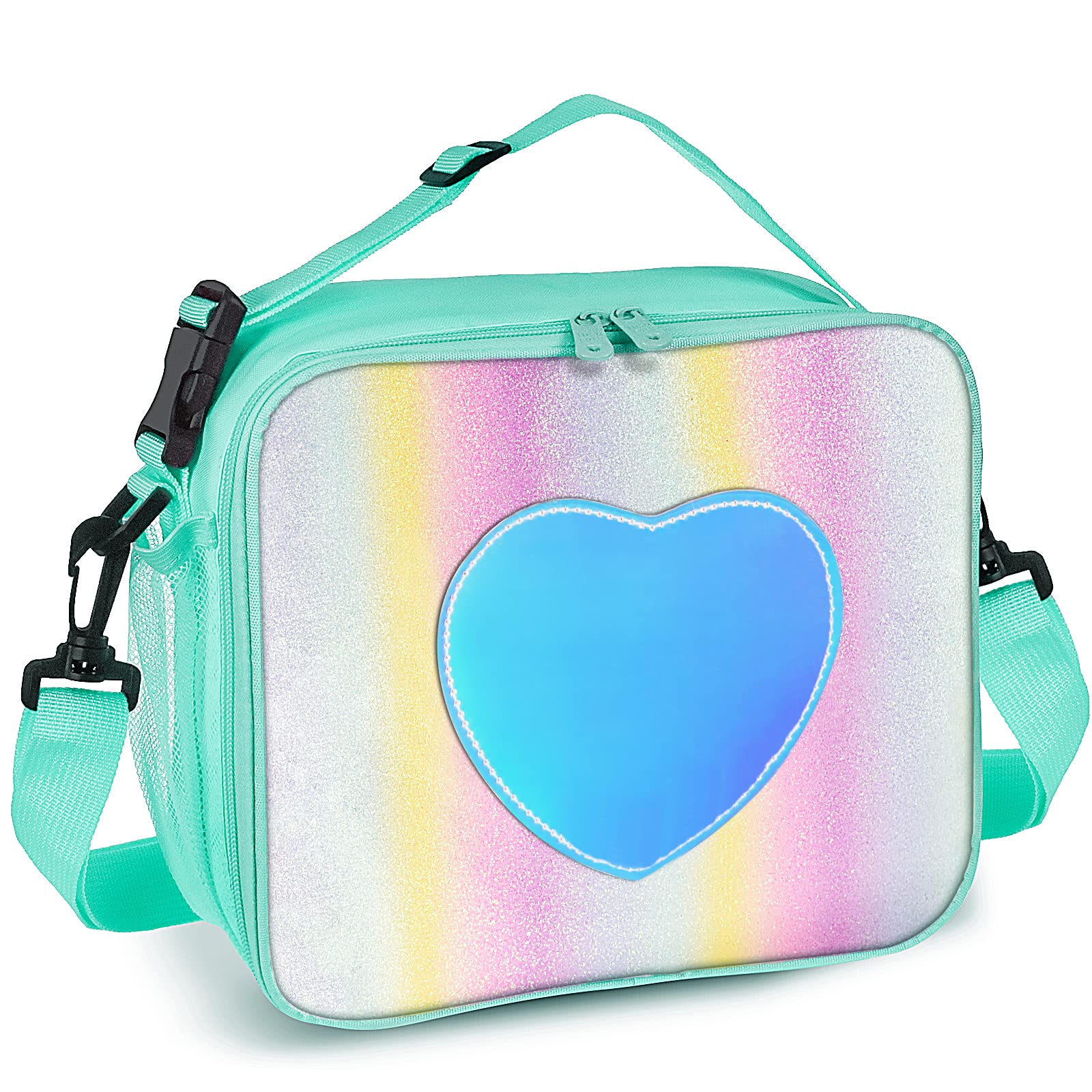 IWTTWY Lunch Bag Insulated Lunch Box for Girls - Rainbow Tote Bag Leakproof Thermal Reusable Cooler Picnic Bag for Women School Office Outdoor