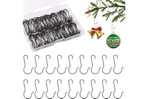 LUKTASTIC Ornament Hooks, 100 Pack Ornament Hangers, Christmas Ornament Hooks, Ornament Hooks for Christmas Trees, Christmas Hooks for Ornaments, Christmas Tree Hooks Ornaments Christmas Tree Decorations, Black