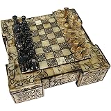 StonKraft 15" X 15" Collectible Marble Chess Game Board Set