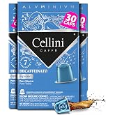 Cellini Caff&egrave; Decaffeinato Aluminum Nespresso Pods, 30 Count, Medium Roast Coffee Capsules, 100% Nespresso Original Machine Compatible