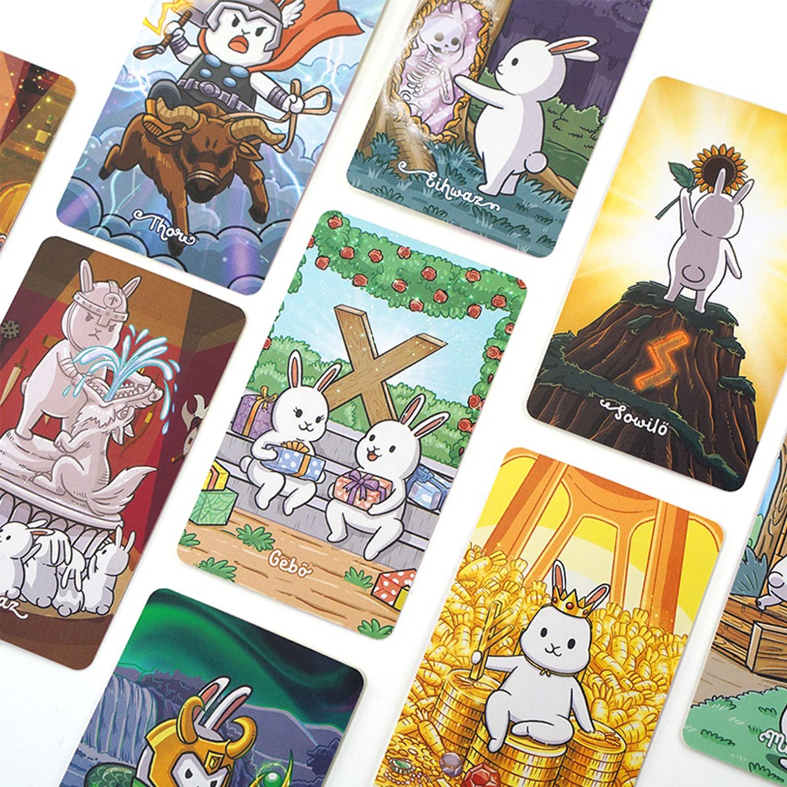 mrdiyshisha 24pcs Chubby Bun Rune 3rd Edition - Elder Futhark with 2 Special Cards