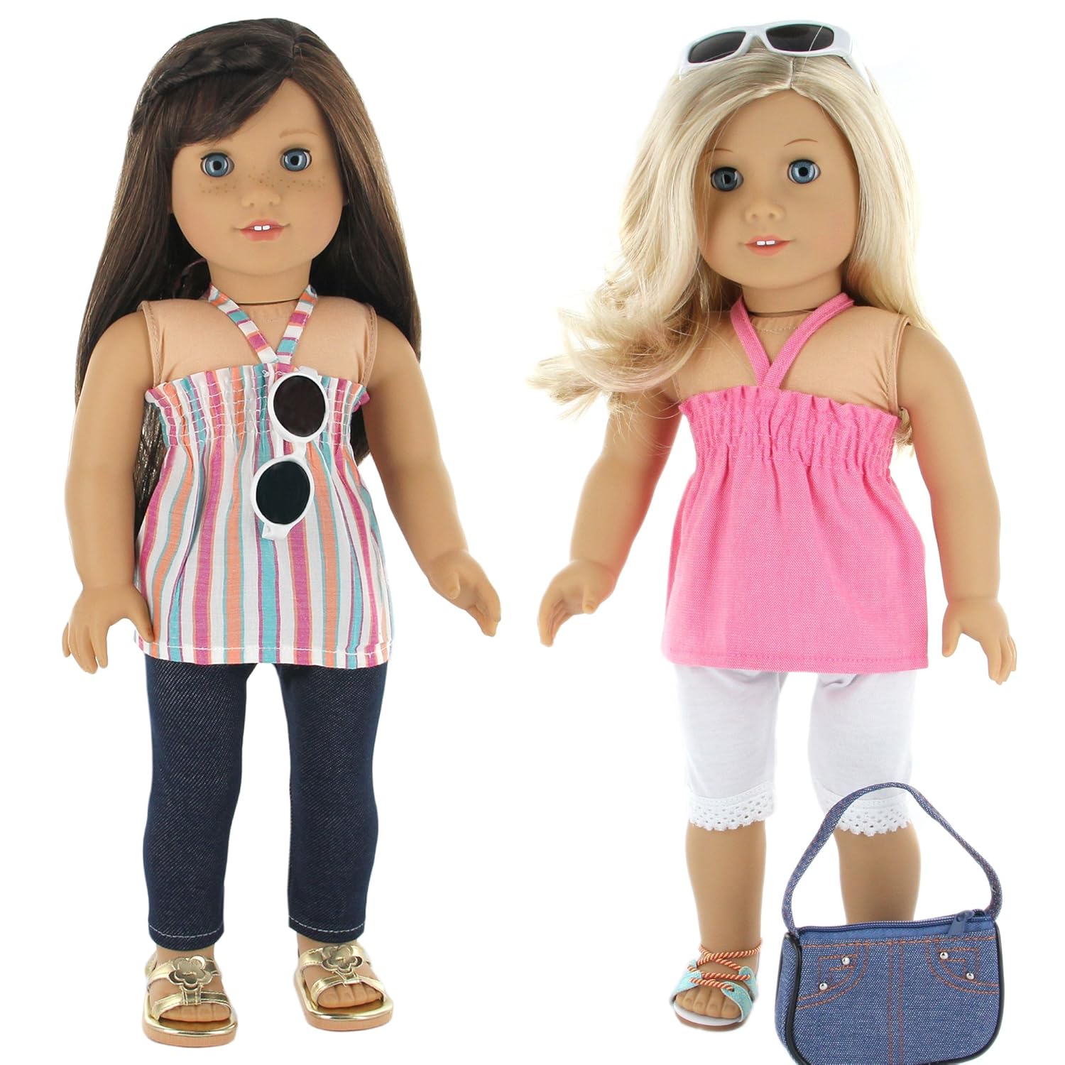 5 Pc. Casual Everyday Outfit Set Fits 18" American Girl Doll Clothes