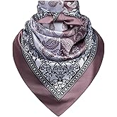 Mariorlsy 35" Men's Silk Cowboy Scarf - Oversized Western Bandana Neckwear, Large Square Scarf with Gift Packaging