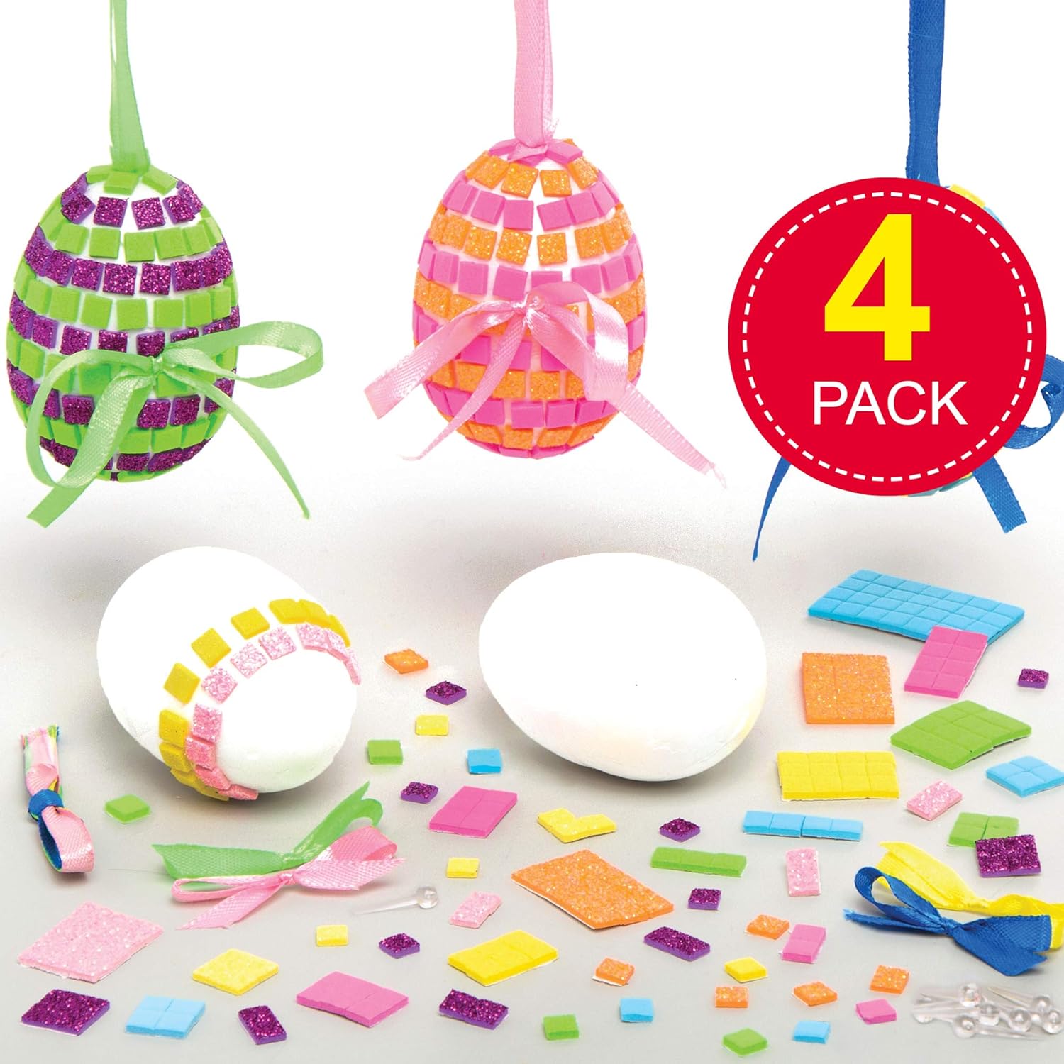 Baker Ross AT423 Mosaic Easter Egg Kits 