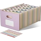 EcoStash 26 Pockets Accordion File Organizer, Wheat Straw File Folders, Upright&Open Top, A-Z Bill Receipt Organizer, 100% BPA Free, Return to Nature, Letter/A4 Size - Lavender Purple