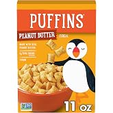 Barbara's Puffins Peanut Butter Cereal, Vegan, Kosher, Non-GMO Project Verified, 11 oz Box (Pack of 1)