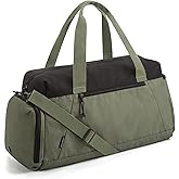 BAGSMART Gym Bags for Men Women, Foldable Travel Duffle Bag, Lightweight Weekender Duffel Bag With Shoe Compartment, Water Resistant Workout Duffle Sports Bag for Travel Yoga, Army Green