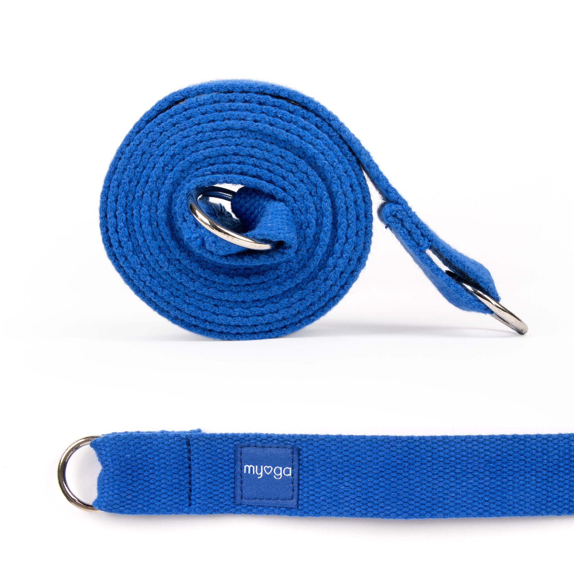 Myga RY1134-2-in-1 Yoga Belt Strap for Stretching and Flexibility - Adjustable Yoga Sling - Yoga Strap for Holding Poses and Physical Therapy - Blue