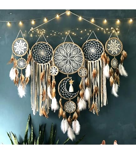 Amazon.com: 5 Pack Moon Phase Dreamcatcher Set Boho Wall Decor