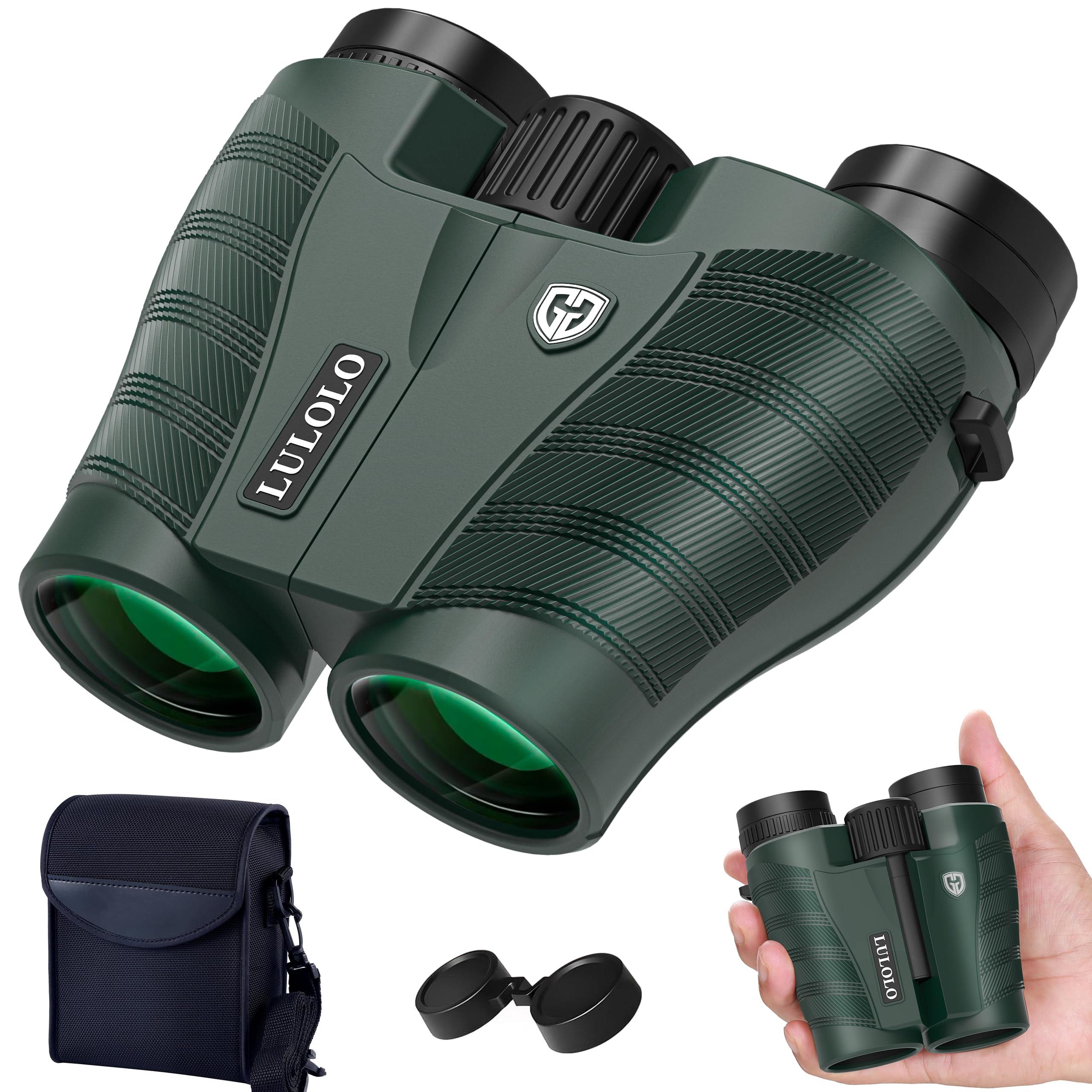 25x32 UHD Compact Binoculars for Adults High Powered - Large View Binoculars with Clear Low Light Vision - Super Bright Lightweight & Waterproof Binocular for Bird Watching Travel Hunting