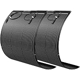 Topsolar 2PCS 180W Semi-Flexible Solar Panel | Solar Panel Charger Off-Grid for RV Boat Cabin Van Car Uneven Surfaces