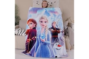 MEIKADU Kids Flannel Snow Queen 50'' × 60'' Throw Blanket for Indoor and Outdoor Use, Super Soft Cozy Plush Blanket for Bedroom Couch Travel,Gifts for Girls Boys
