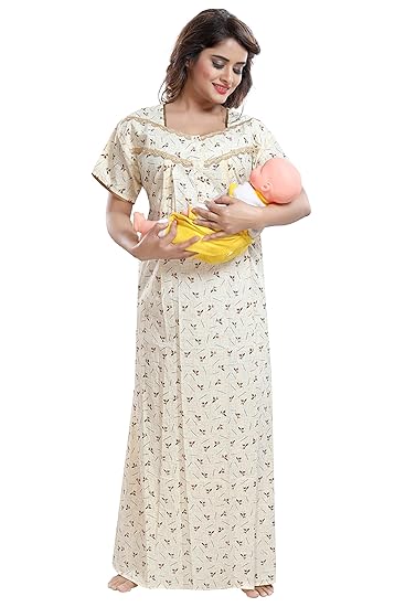 Womens Cotton Maternity and Feeding Nighty