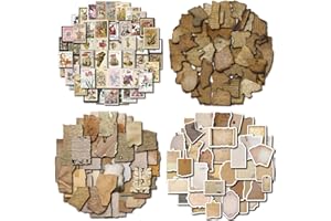 PRSTINCOL 170 Pcs Vintage Scrapbook Stickers Set, Old Stamp Stickers for Bullet Journal, Antique Looking Paper Stickers for Junk Journal, Label Stickers for Collage Album (4 Collections)