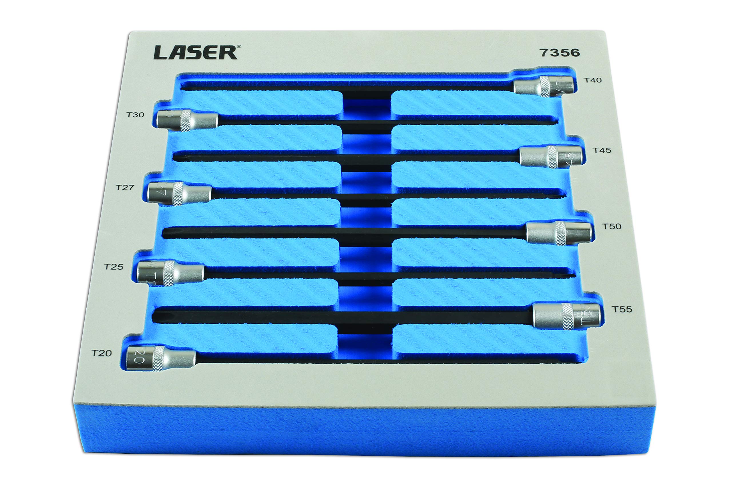 Laser 7356 Extra Long Star Socket Bit Set 3/8"D 8pc