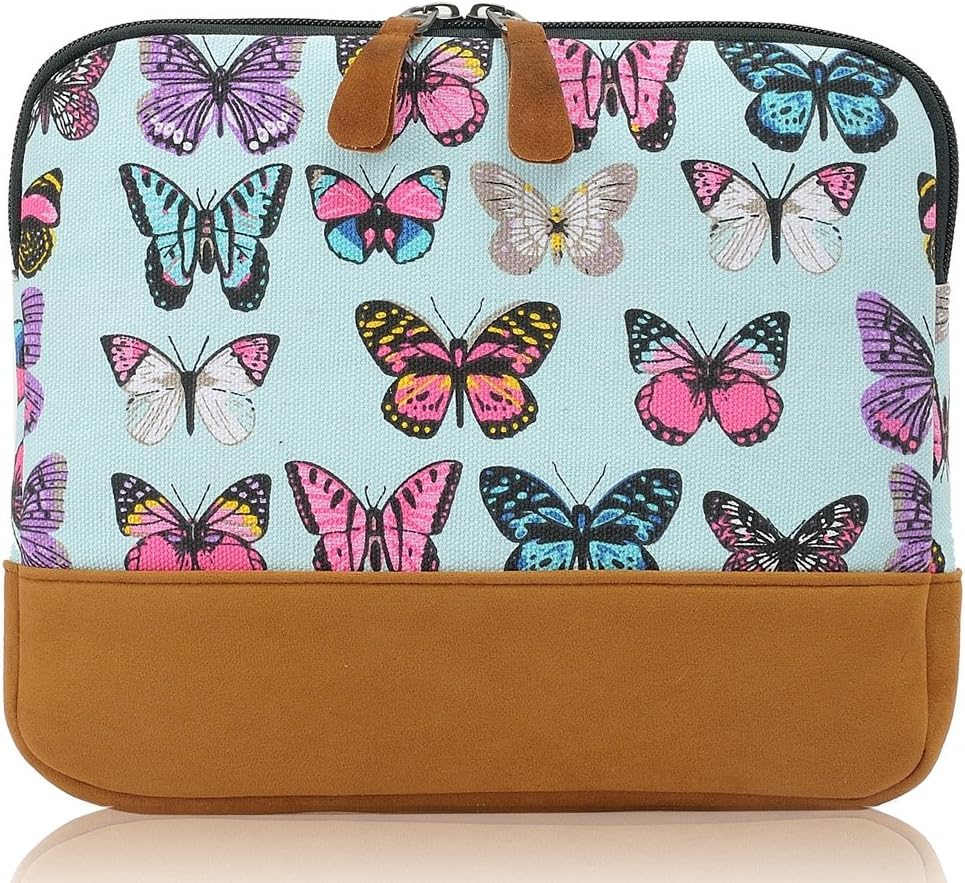 NWNK13 Designer Printed Fabric Sleeve Case Cover For 7'' Inch 8'' Inch 9'' Inch Tablets & iPad Mini - Mini2 - Mini3 iPad 2/3 / 4 Gen / 5 Air / 6 Air2 (Butterfly SkyBlue)