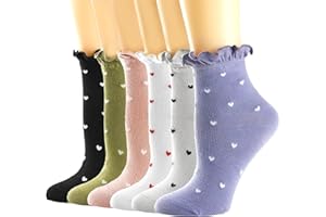 Mcool Mary Womens Socks, Ruffle Casual Ankle Socks Breathable Cool Cotton Knit Lettuce Crew Sock 6 Pack