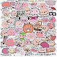 Cute Brain Stickers Aesthetic Cartoon Stickers for Kids Teens, Icicrim 50PCS Brain Stickers for Water Bottles Laptop Luggage, Vinyl Waterproof Decals Teacher Reward Stickers