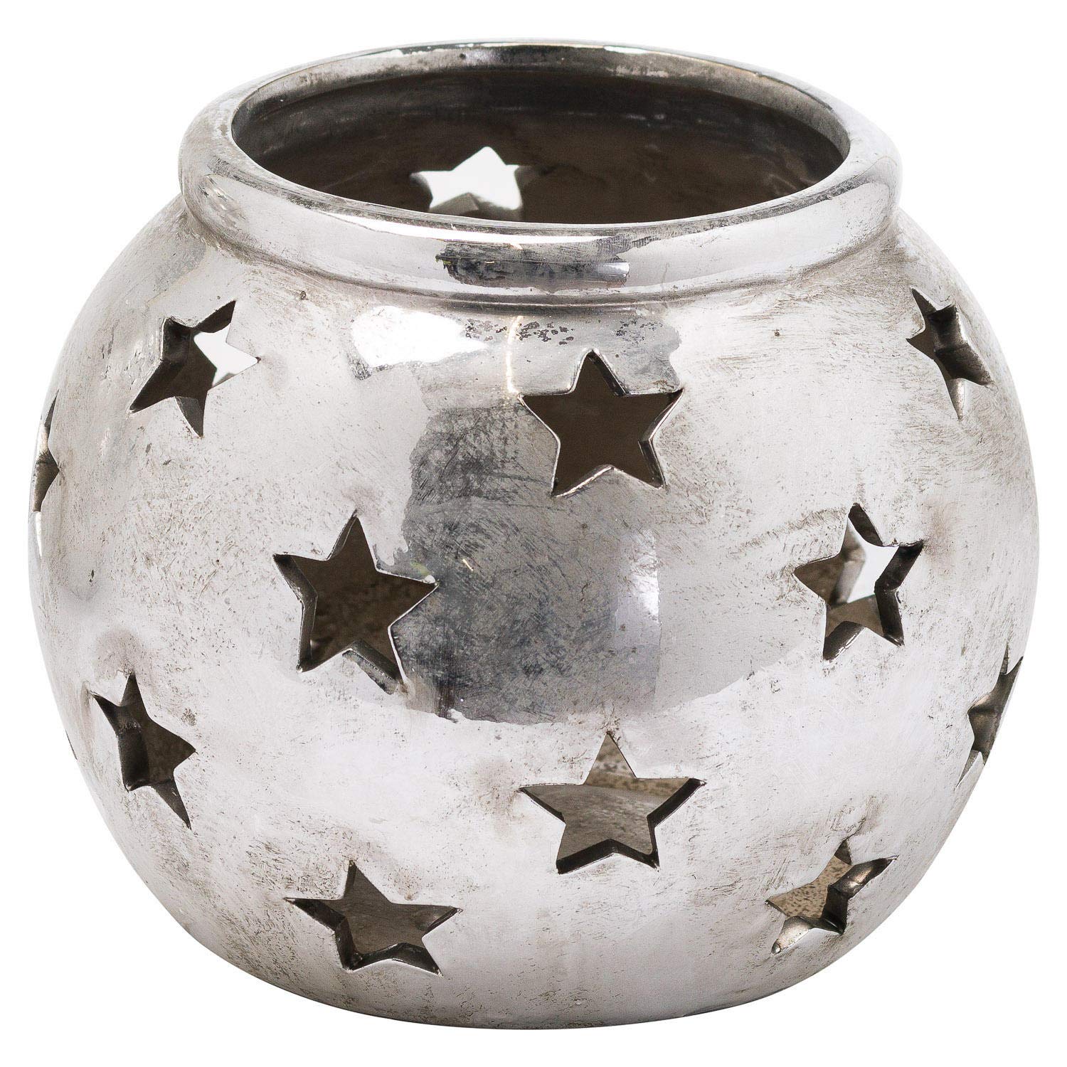 Hill 1975 Aspen Medium Star Tea Light Lantern, CERAMIC, Mixed, 16 x 16 x 11.5cm