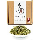 ChaWuWarmSun [B] Longjing Dragon Well Green Tea Loose Leaf, 3.5oz/100g | Spring Harvest Hand-Picked Chinese Longjing From Hangzhou. Traditional Pan-Fired Flat Leaves With Nutty Roasted Bean Aroma