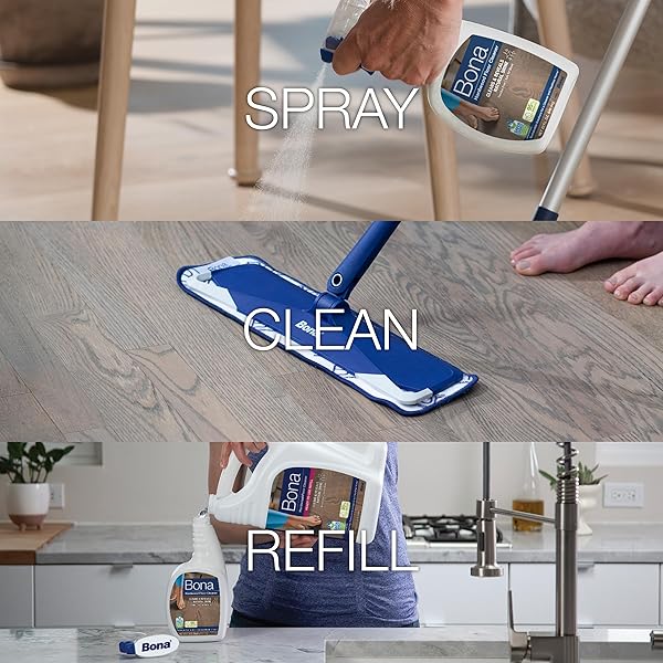 BONA HARDWOOD FLOOR CLEANER SPRAY – 32 FL OZ – UNSCENTED – RESIDUE-FREE HOUSEHOLD FLOOR CLEANING SOLUTION FOR WOOD FLOORS