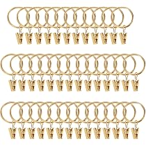 35 Clips Rideaux Ouverts Avec Anneaux Blancs - Métal Solide 3,8 Cm - Pour Salle De Bain & Chambre